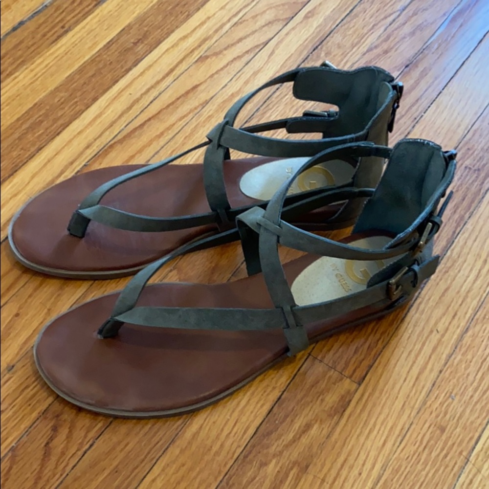 G by Guess olive green sandals